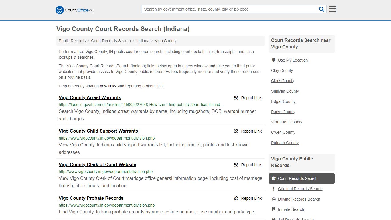 Vigo County Court Records Search (Indiana) - County Office